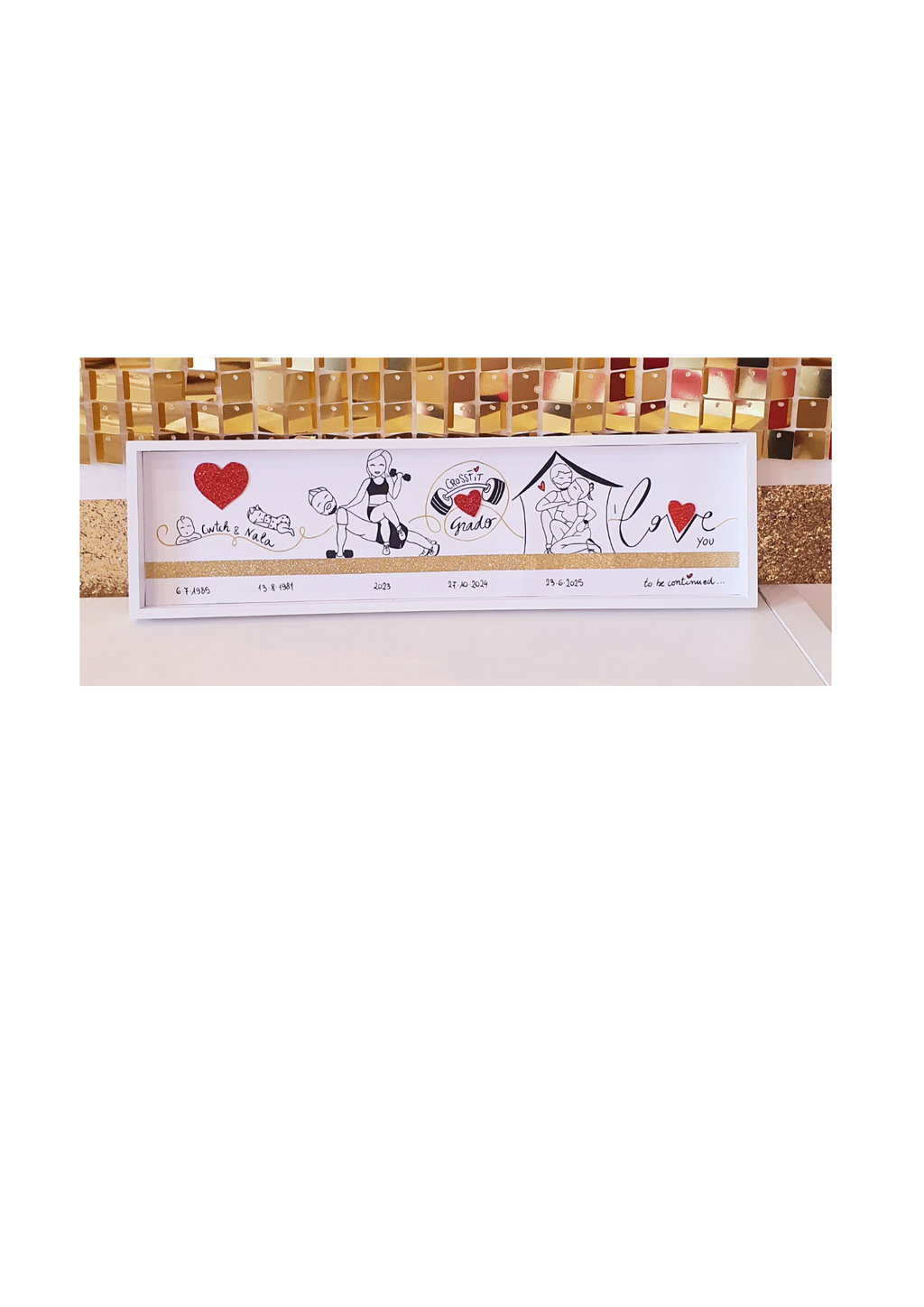 LA VITA IN UN QUADRO - QUADRO CON CORNICE IN LEGNO BIANCO