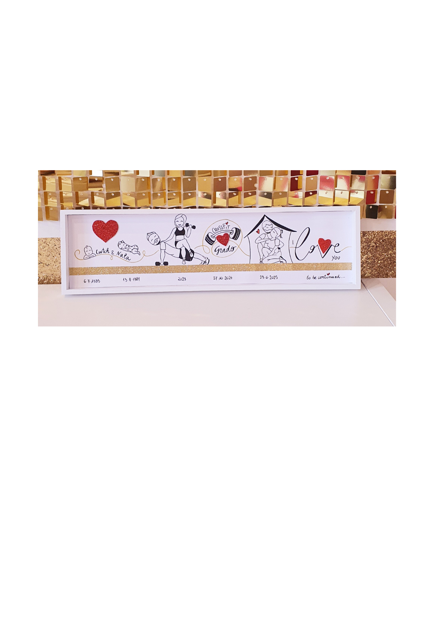 LA VITA IN UN QUADRO - QUADRO CON CORNICE IN LEGNO BIANCO