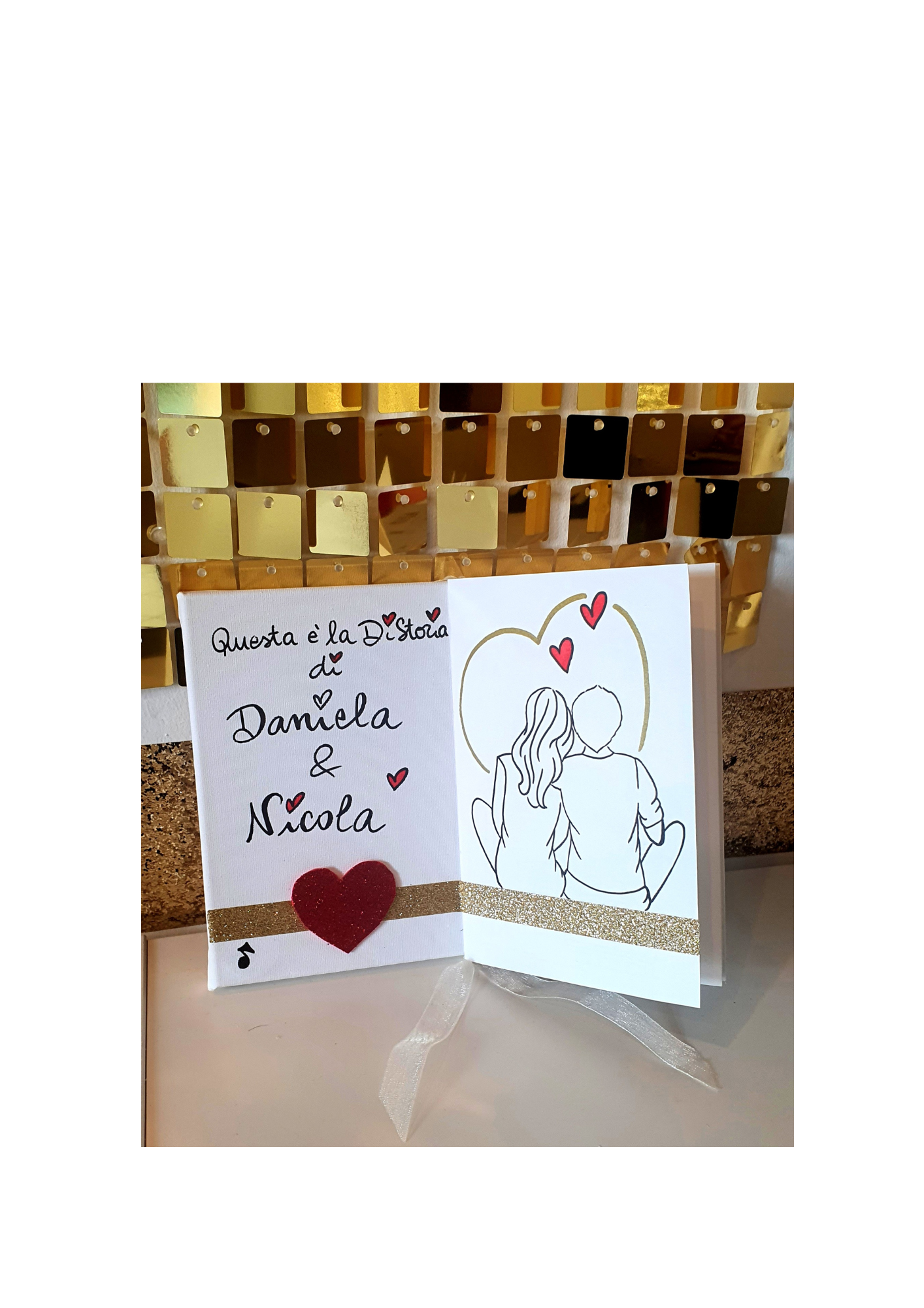 QUADRO-LIBRO CON STORIA PERSONALIZZATA - STORIA D'AMORE