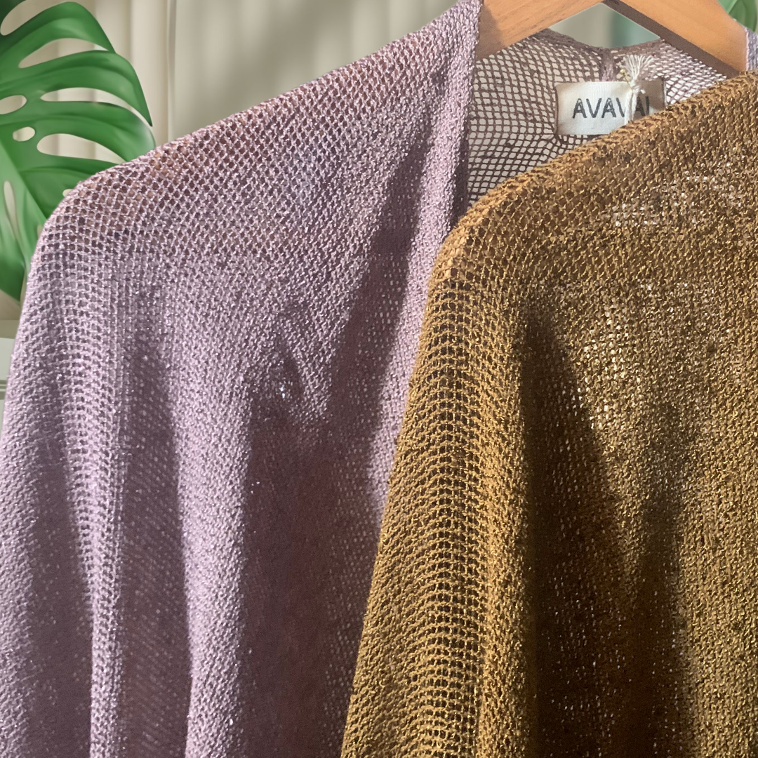 Caftano lungo in cotone grezzo 🌱 Rosa