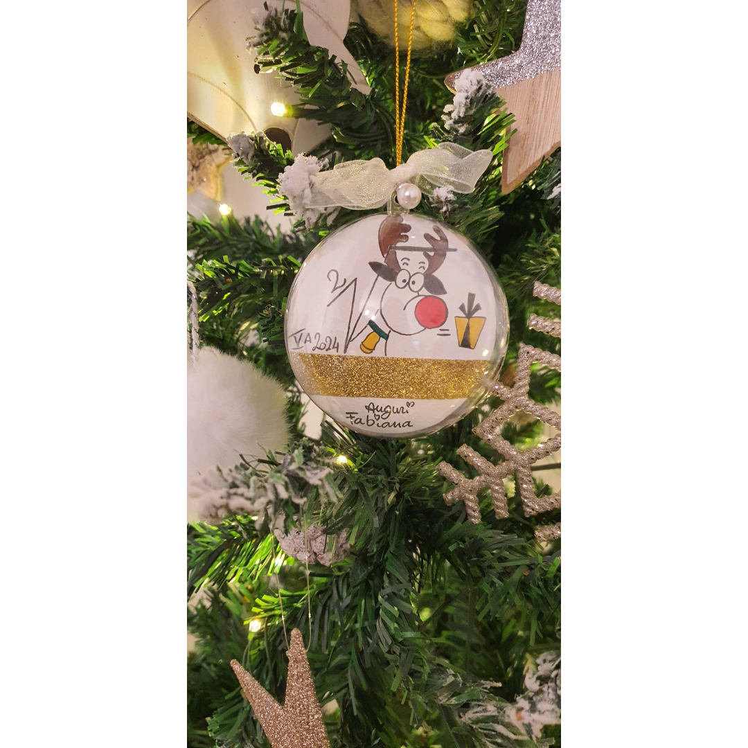 🎄 PALLINA DI NATALE CON DISEGNO PERSONALIZZATO