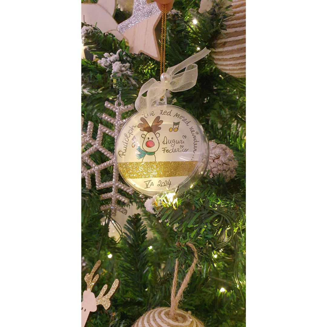 🎄 PALLINA DI NATALE CON DISEGNO PERSONALIZZATO