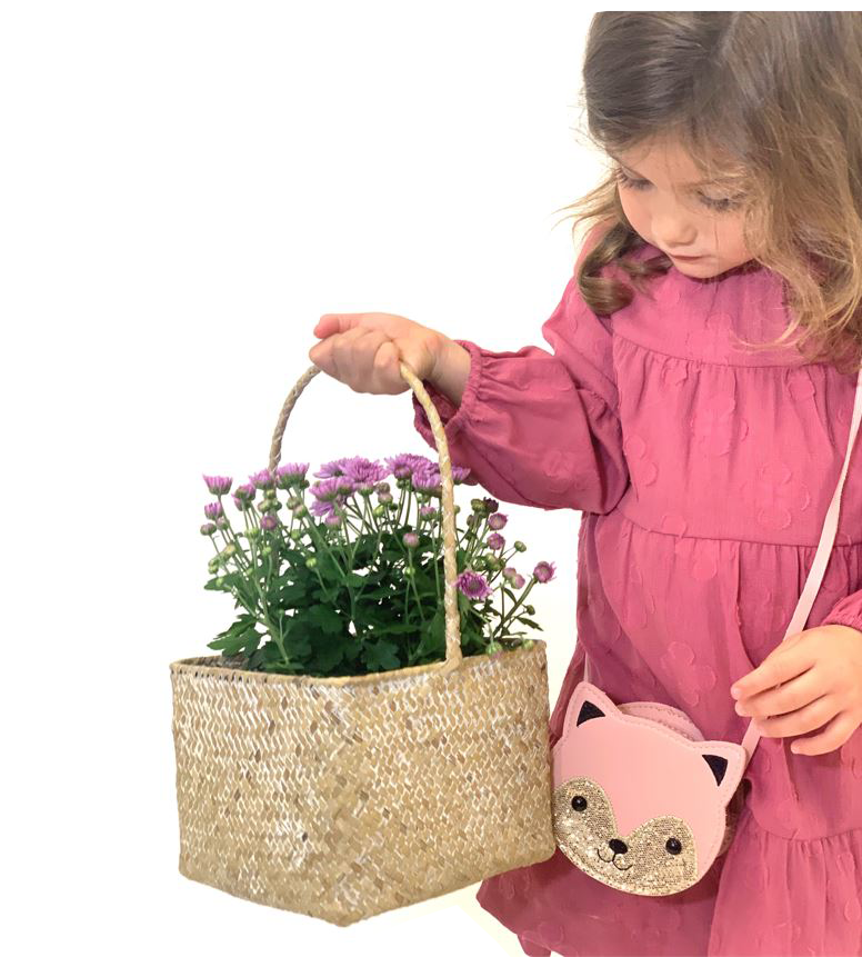 Borsa a tracolla per bambini a forma di gatto rosa Gaspard