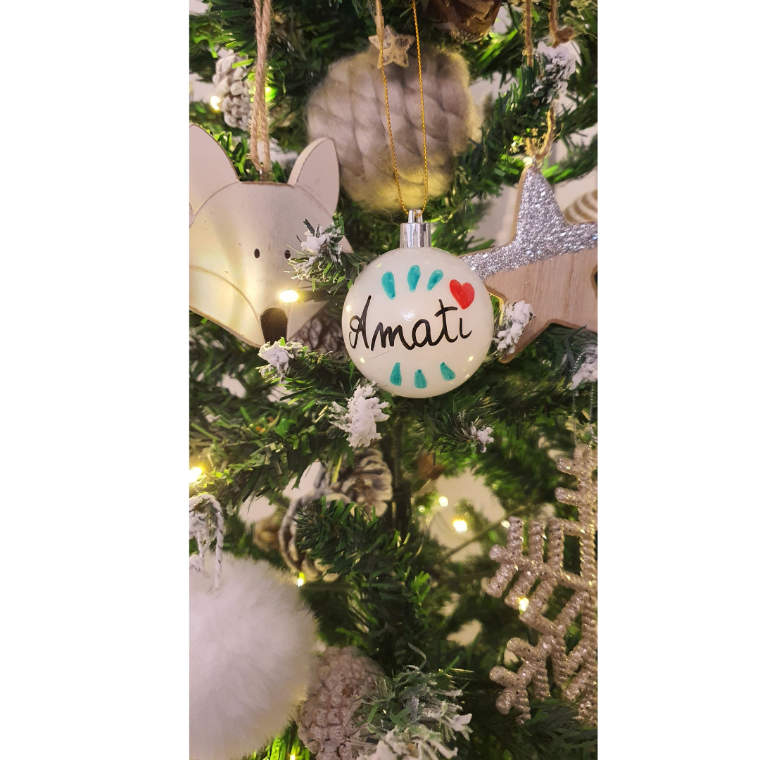 🎄 PALLINA DI NATALE BIANCA CON FRASE
