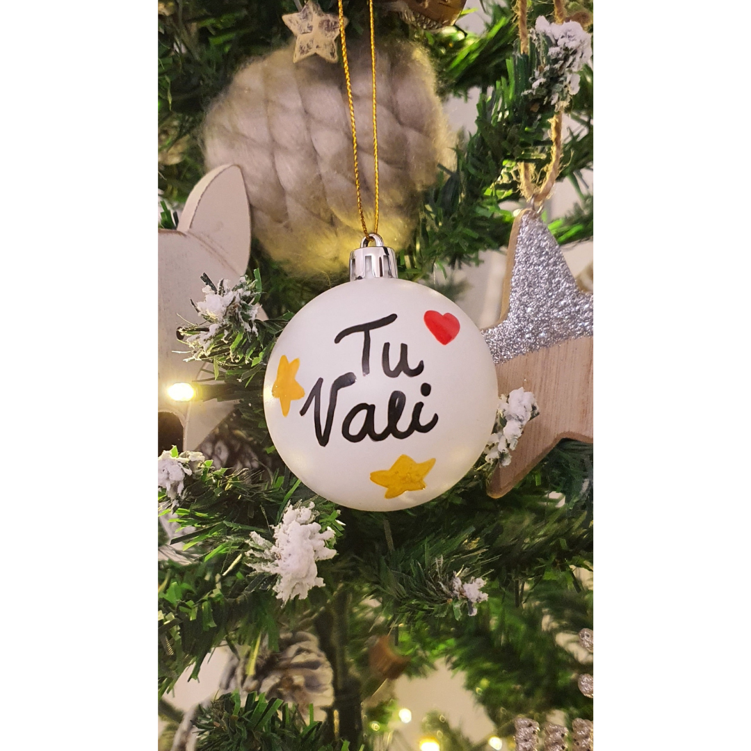 🎄 PALLINA DI NATALE BIANCA CON FRASE