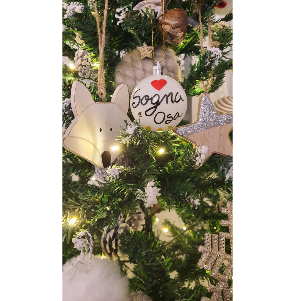 🎄 PALLINA DI NATALE BIANCA CON FRASE