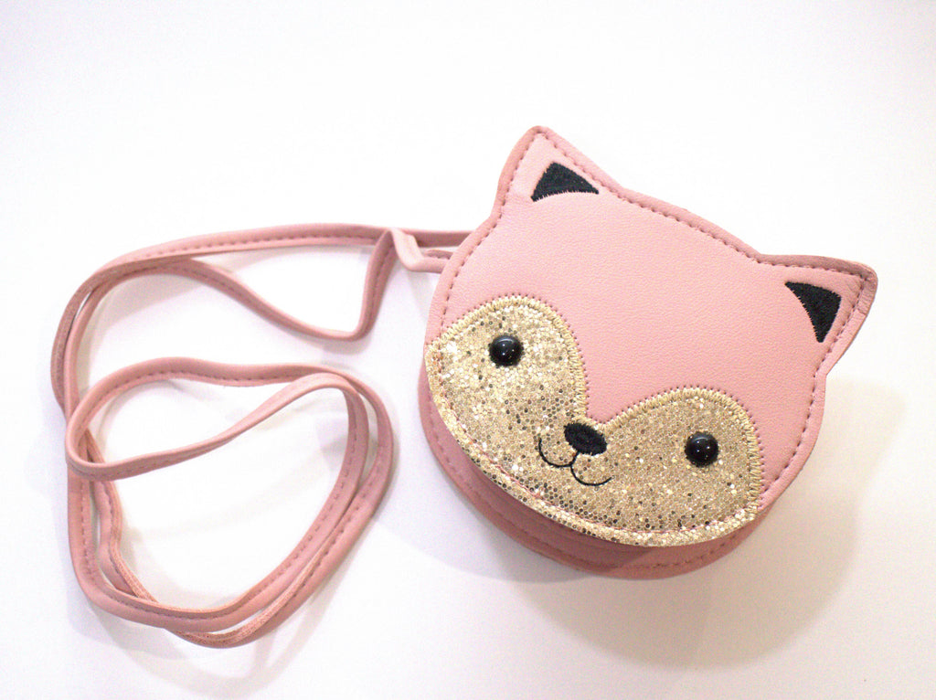 Borsa a tracolla per bambini a forma di gatto rosa Gaspard
