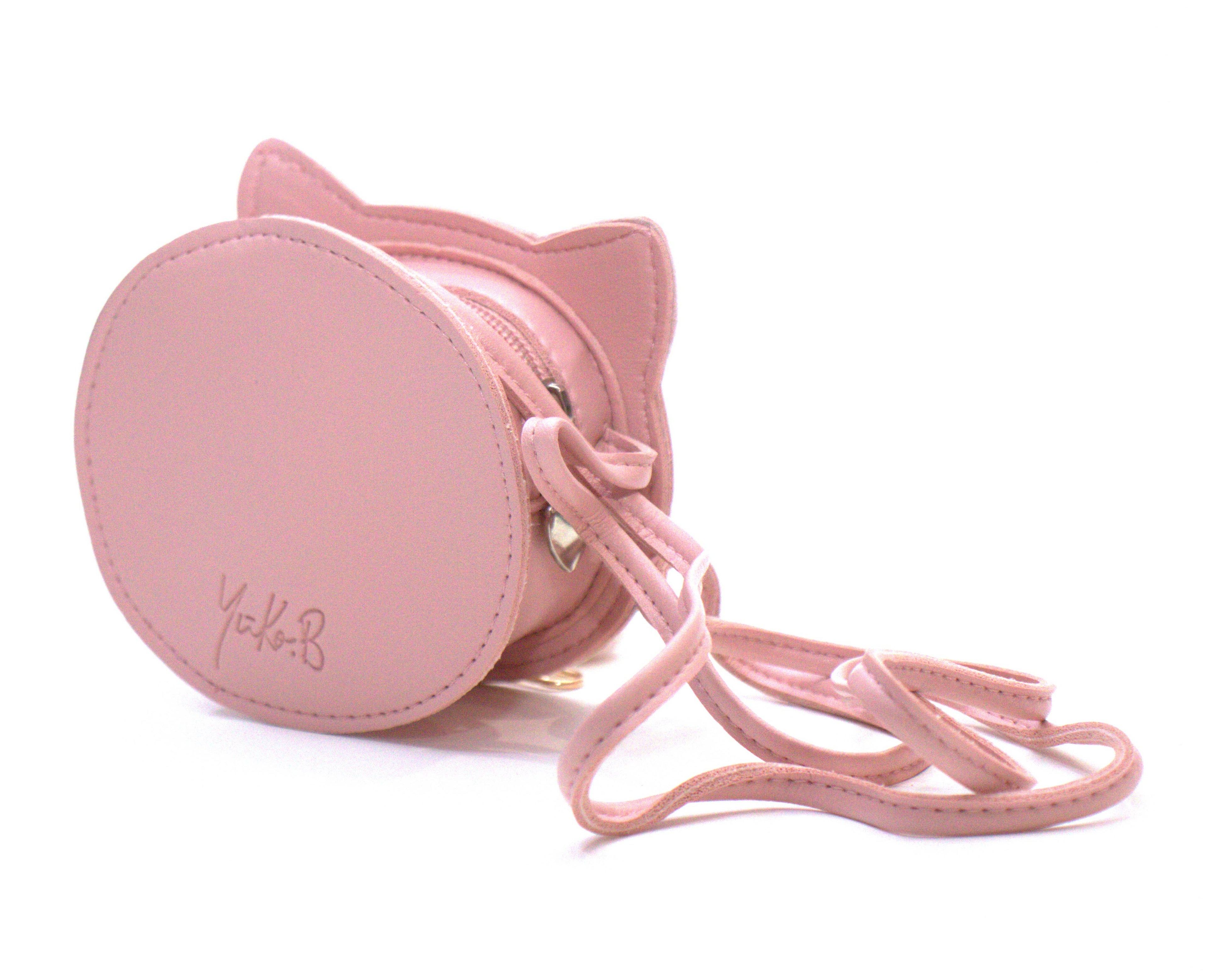 Borsa a tracolla per bambini a forma di gatto rosa Gaspard