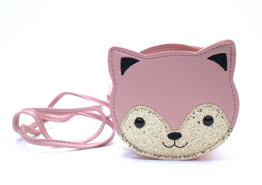 Borsa a tracolla per bambini a forma di gatto rosa Gaspard