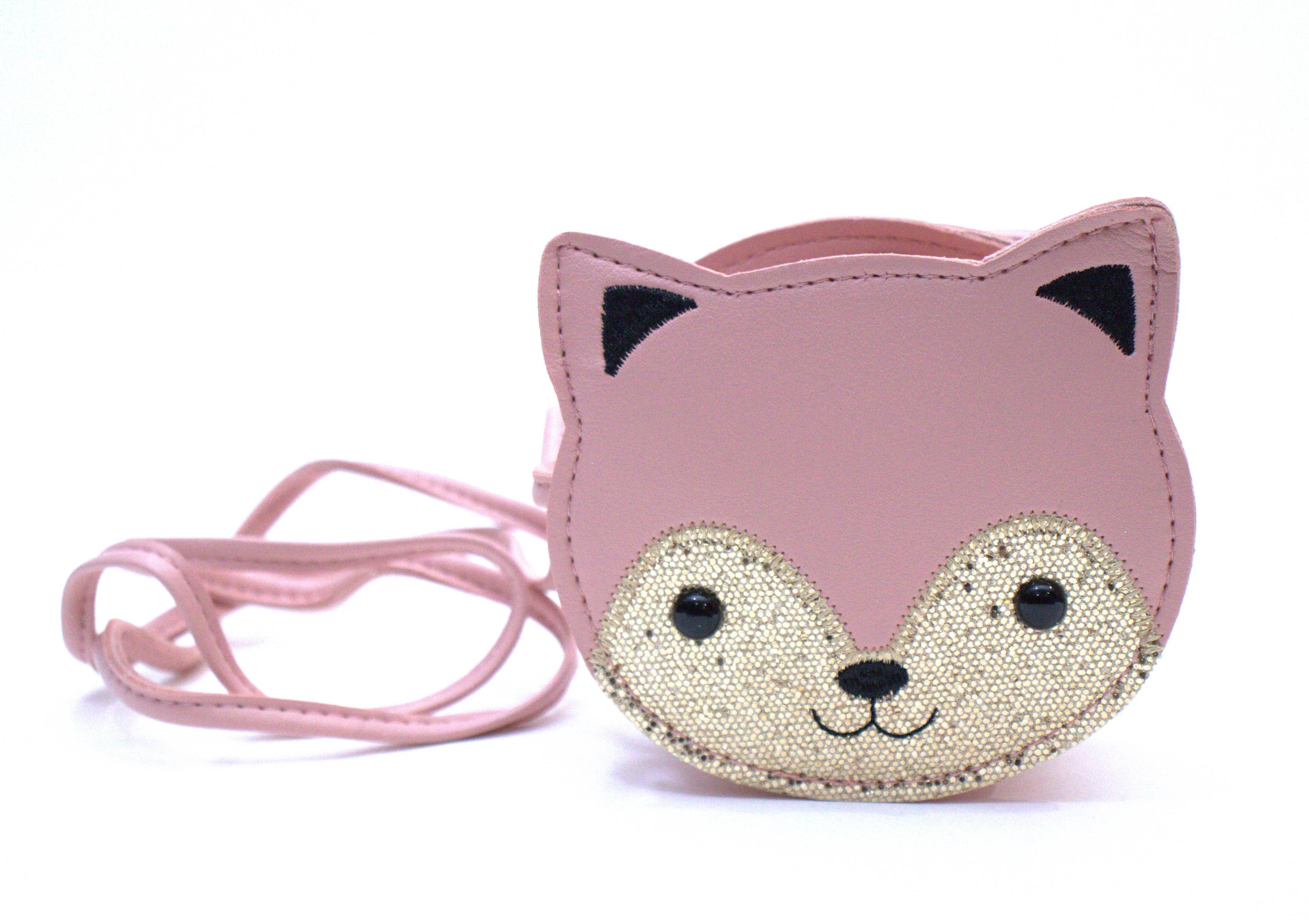 Borsa a tracolla per bambini a forma di gatto rosa Gaspard