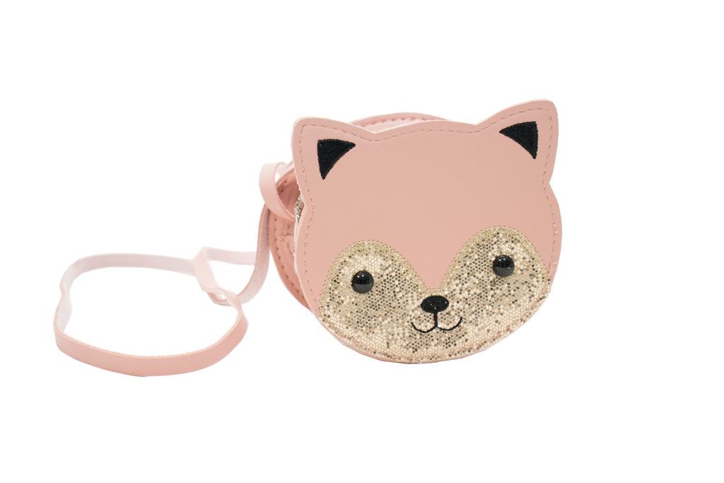Borsa a tracolla per bambini a forma di gatto rosa Gaspard