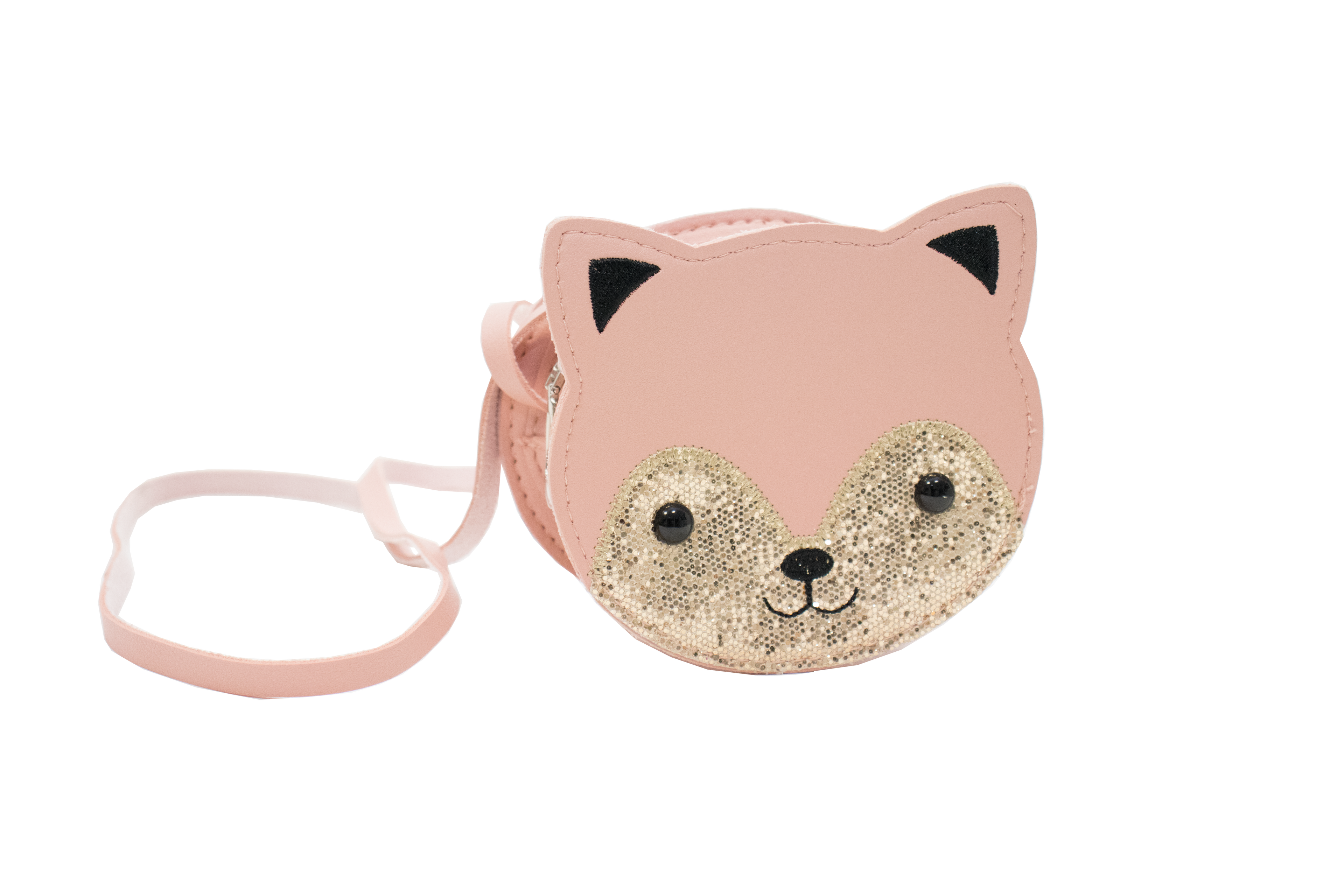 Borsa a tracolla per bambini a forma di gatto rosa Gaspard