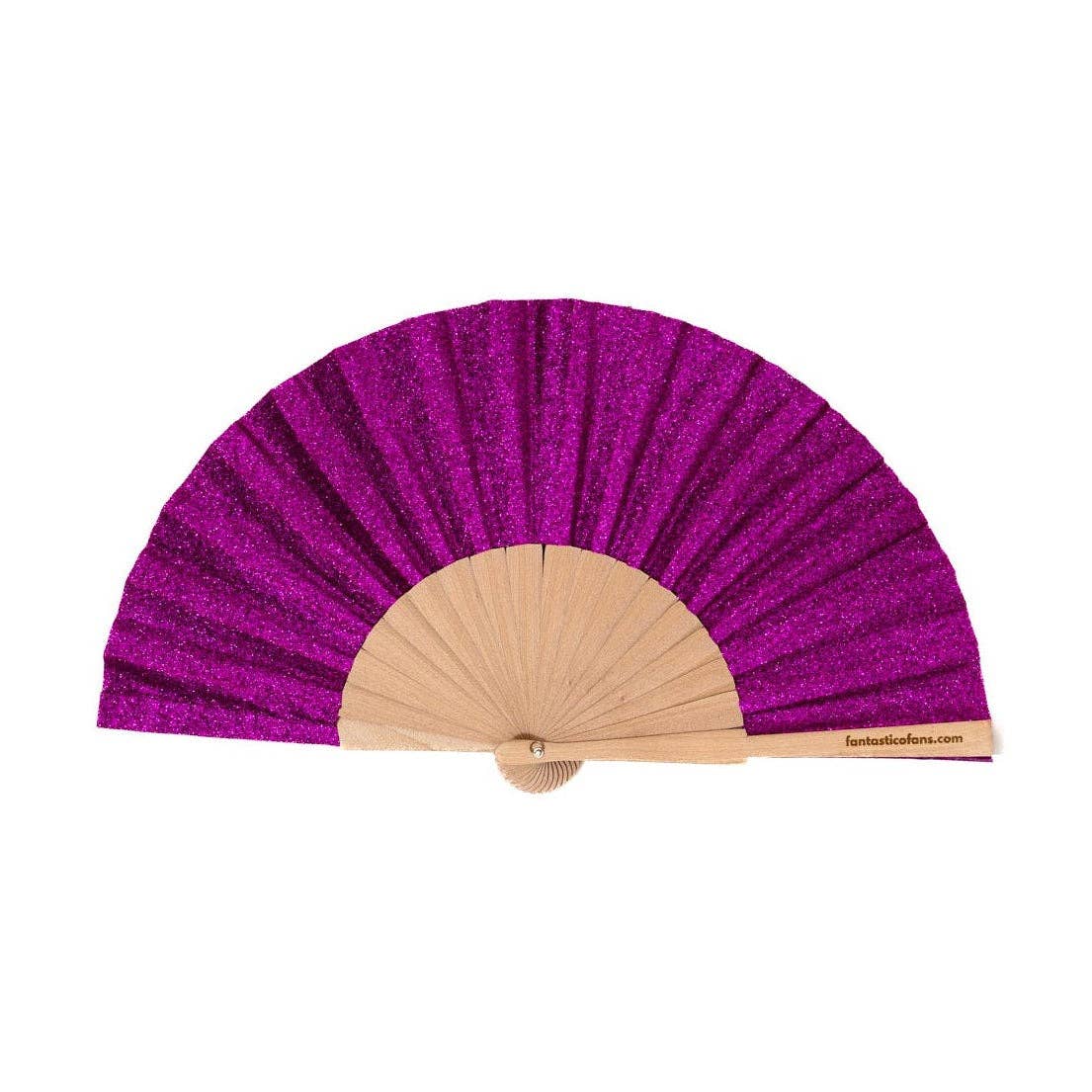 Ventaglio rosa glitter da 23 cm