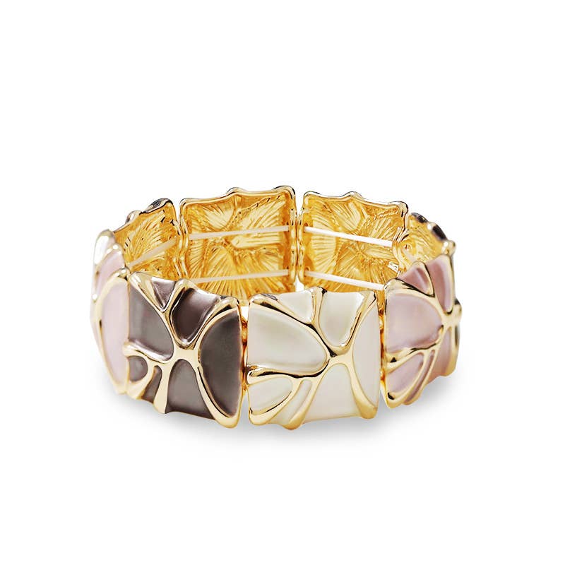 BRACCIALE ELASTICO SMALTATO CON MOTIVO ASTRATTO