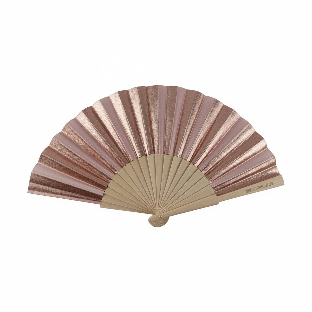 Ventaglio perlato color oro rosa 23 cm