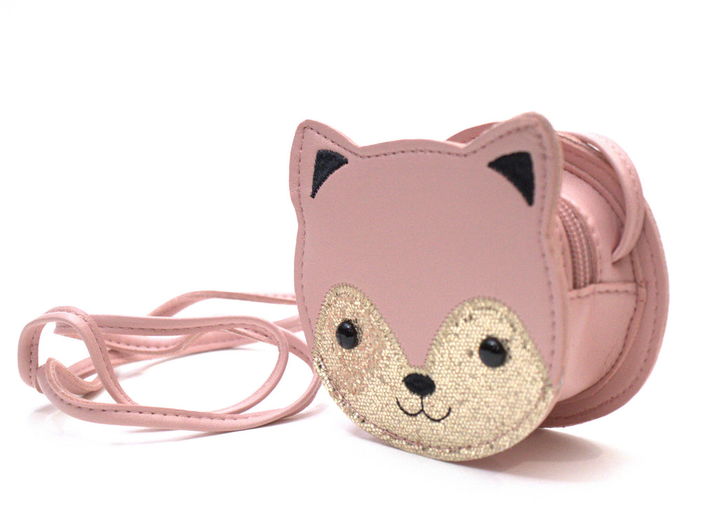 Borsa a tracolla per bambini a forma di gatto rosa Gaspard