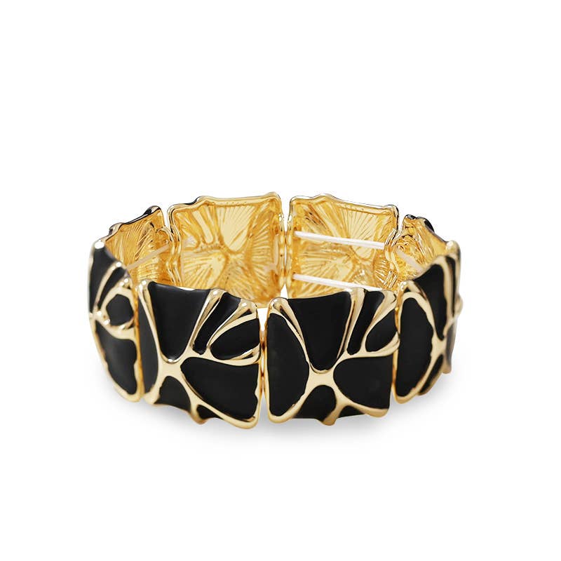 BRACCIALE ELASTICO SMALTATO CON MOTIVO ASTRATTO