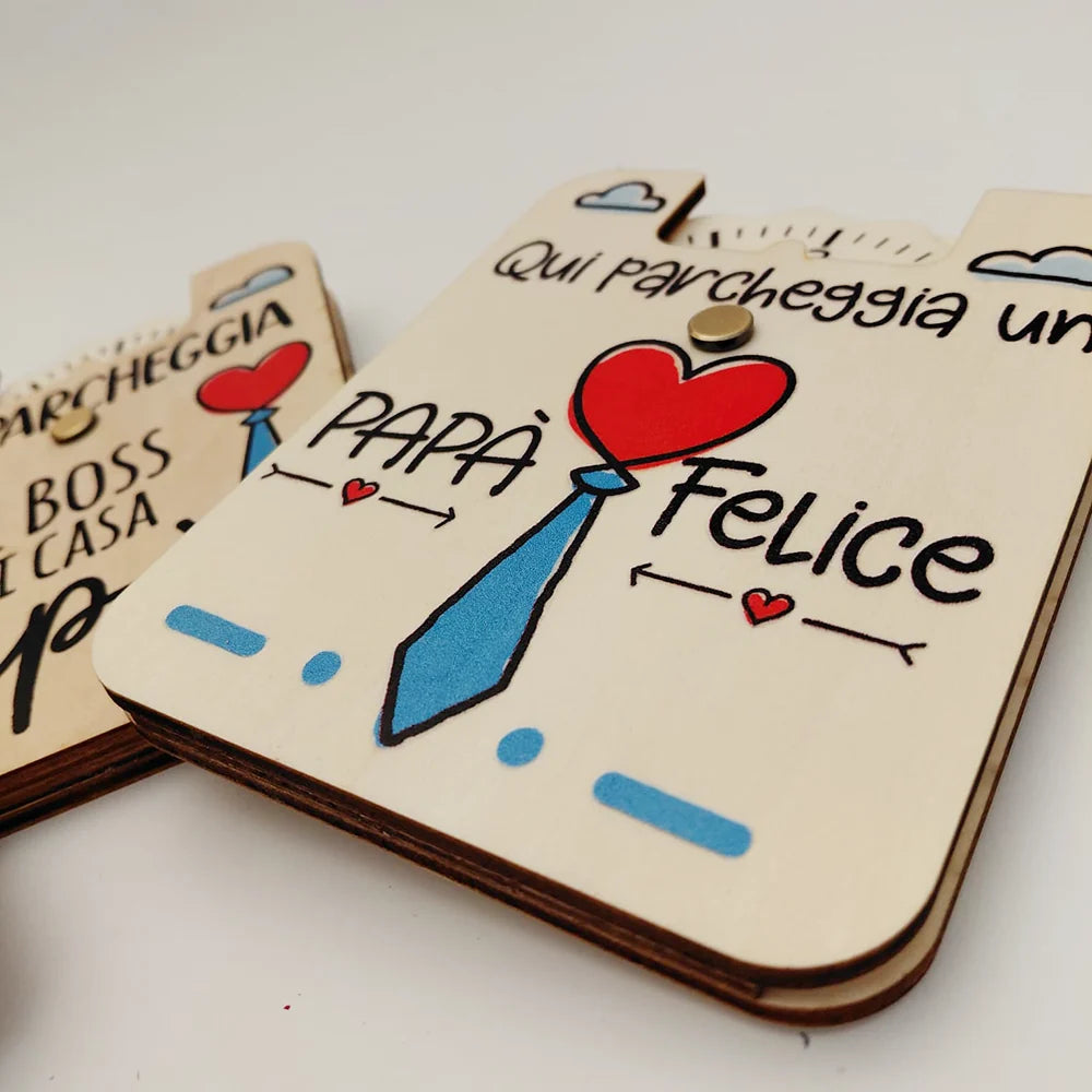 Disco Orario Papà in legno personalizzato
