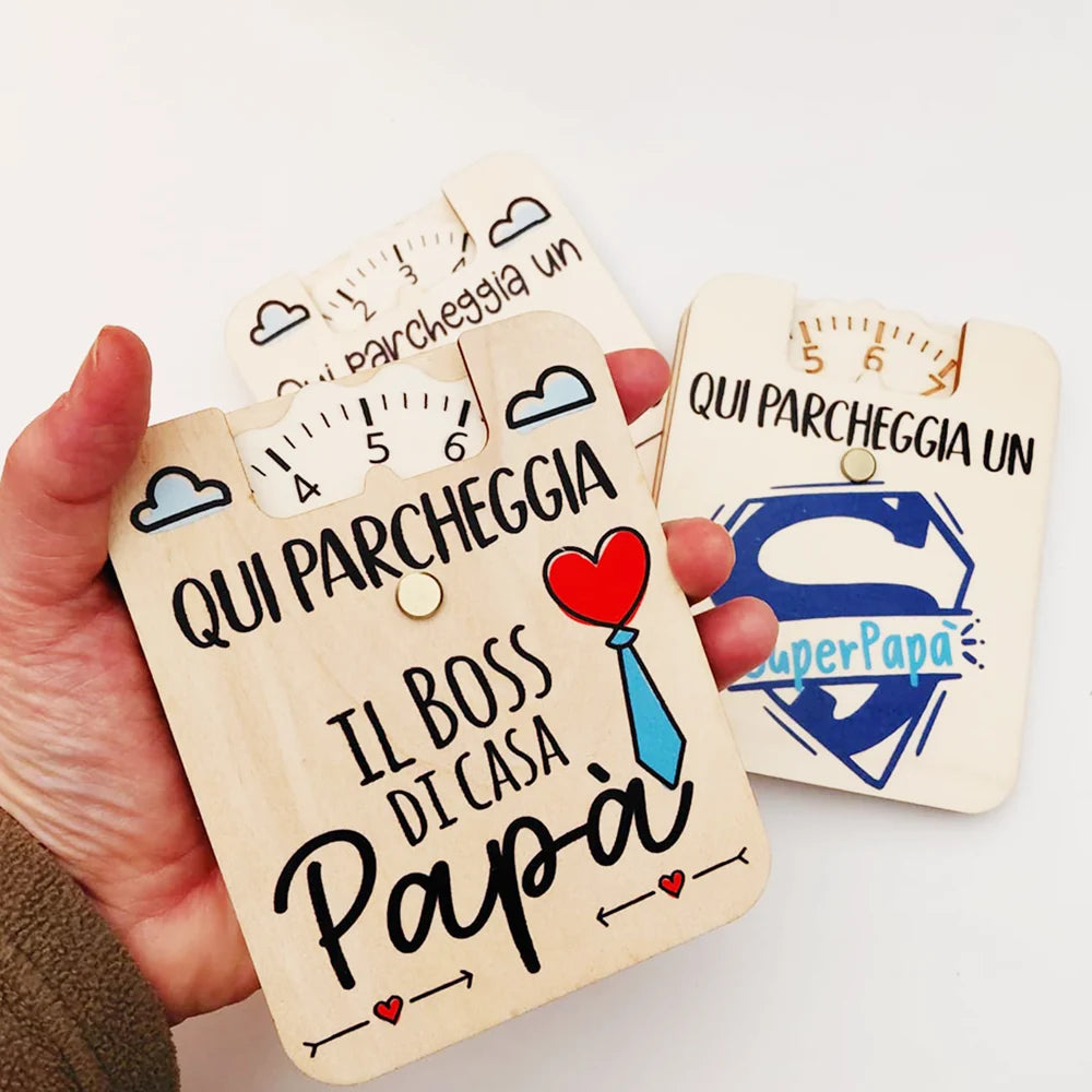 Disco Orario Papà in legno personalizzato