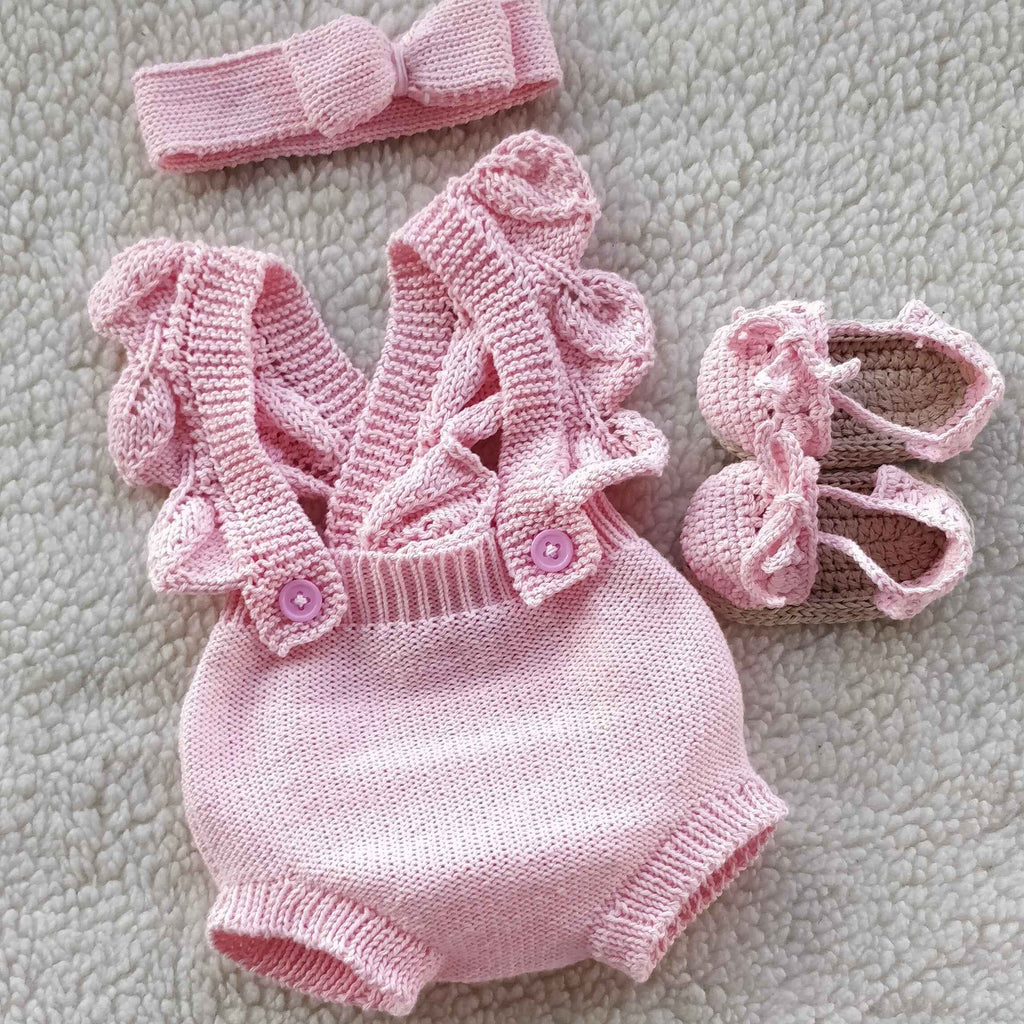 Culotte con bretelle a foglioline in cotone