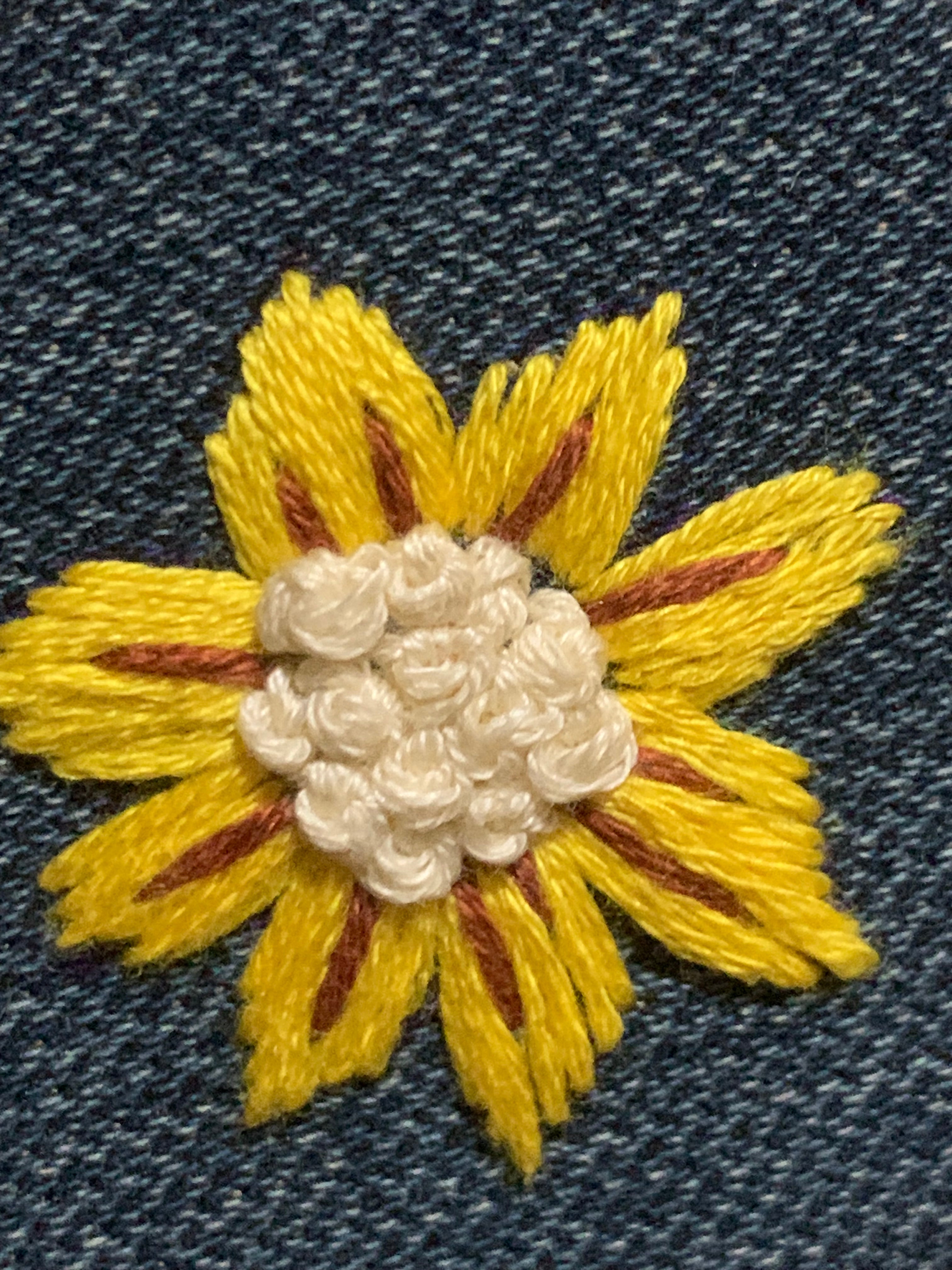 collana con medaglione ricamato a mano 🌼 Blue Denim