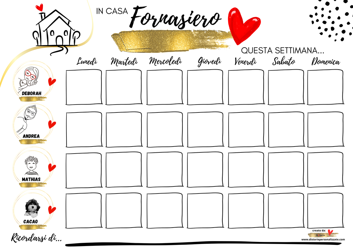 Chi Fa Cosa? Planner Settimanale della Famiglia