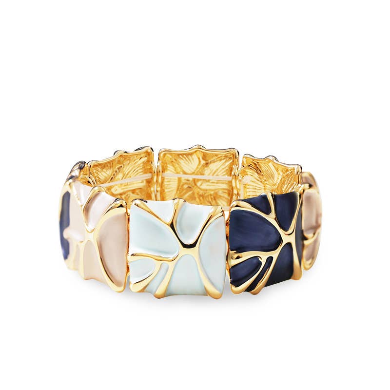 BRACCIALE ELASTICO SMALTATO CON MOTIVO ASTRATTO