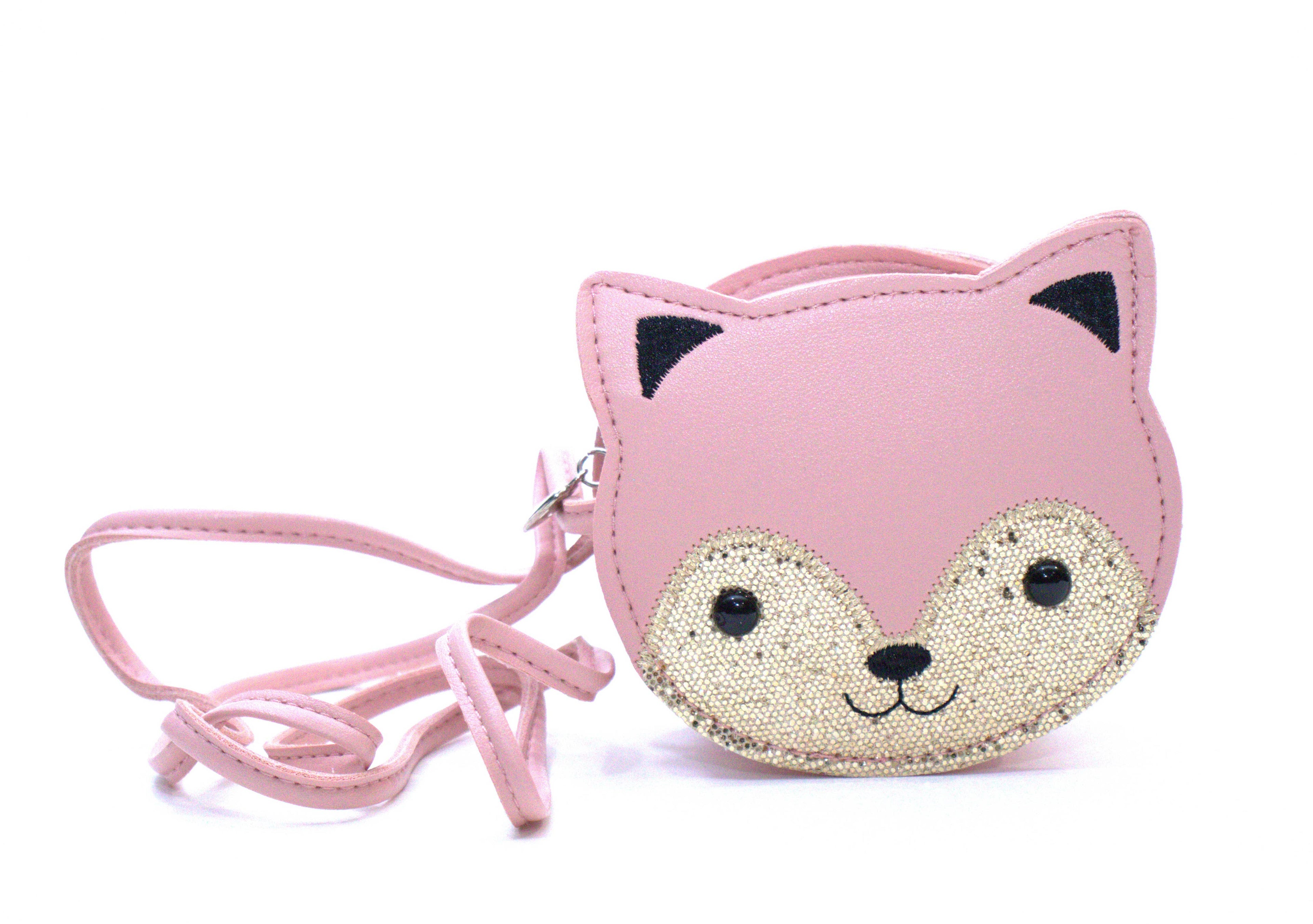 Borsa a tracolla per bambini a forma di gatto rosa Gaspard