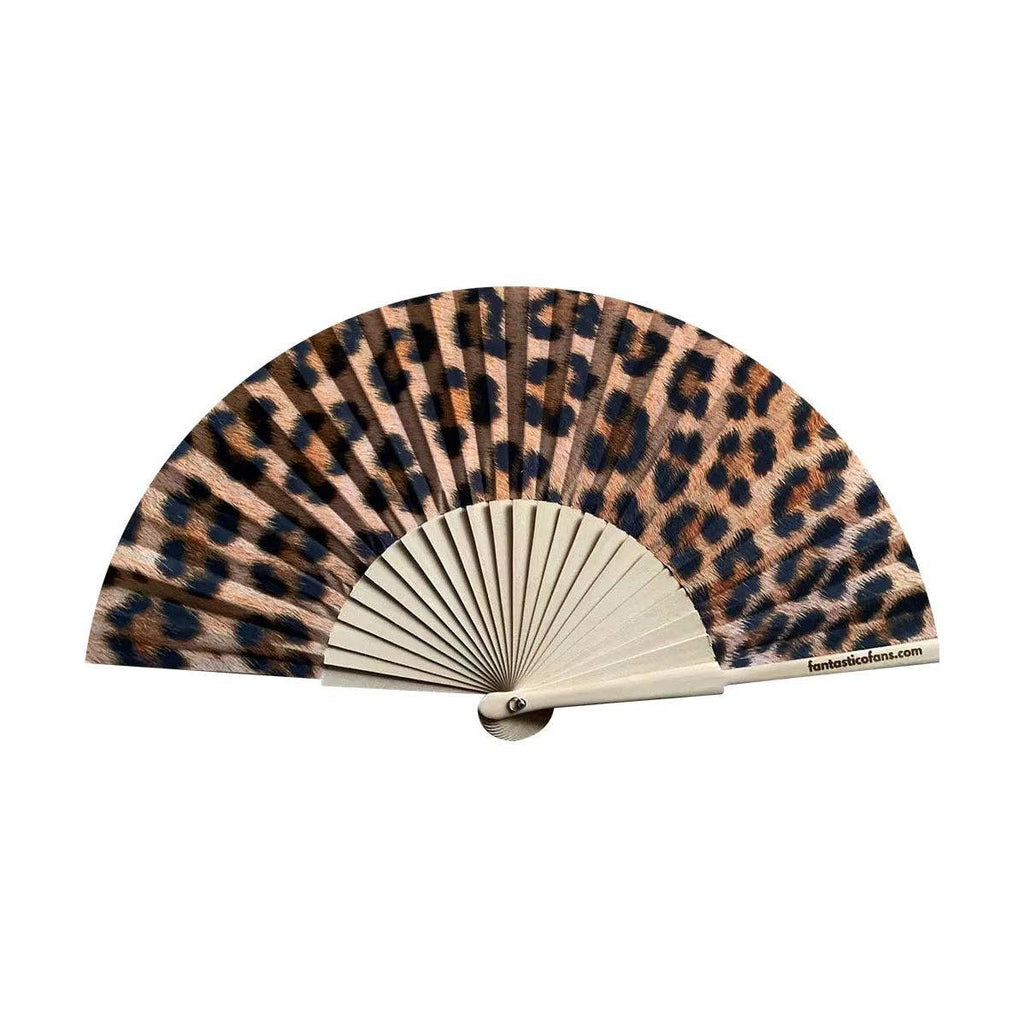 Ventaglio leopardato da 23 cm, formato da borsa