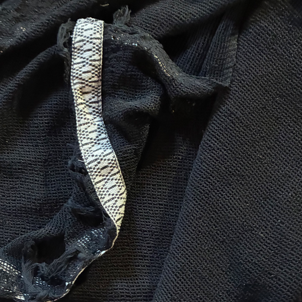Caftano con fascia in cotone grezzo naturale 🌱 Nero