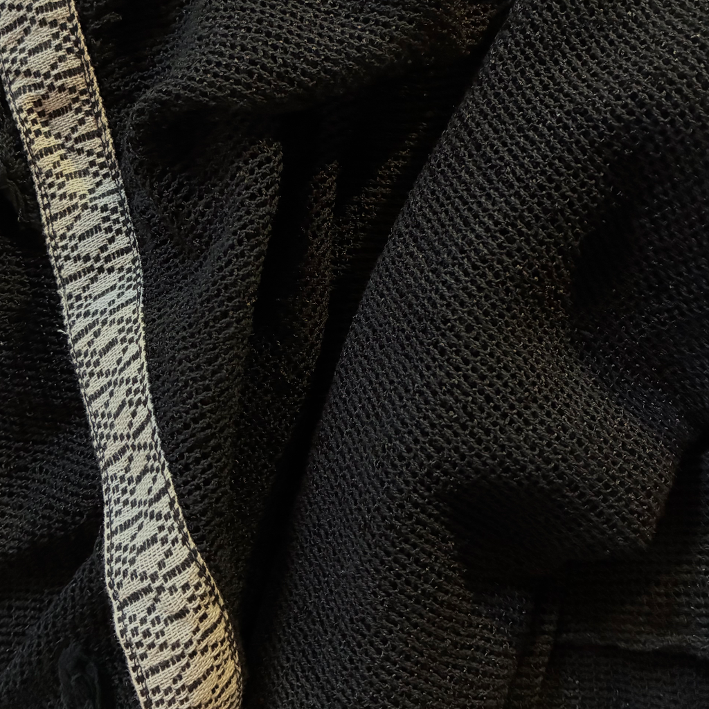 Caftano con fascia in cotone grezzo naturale 🌱 Nero