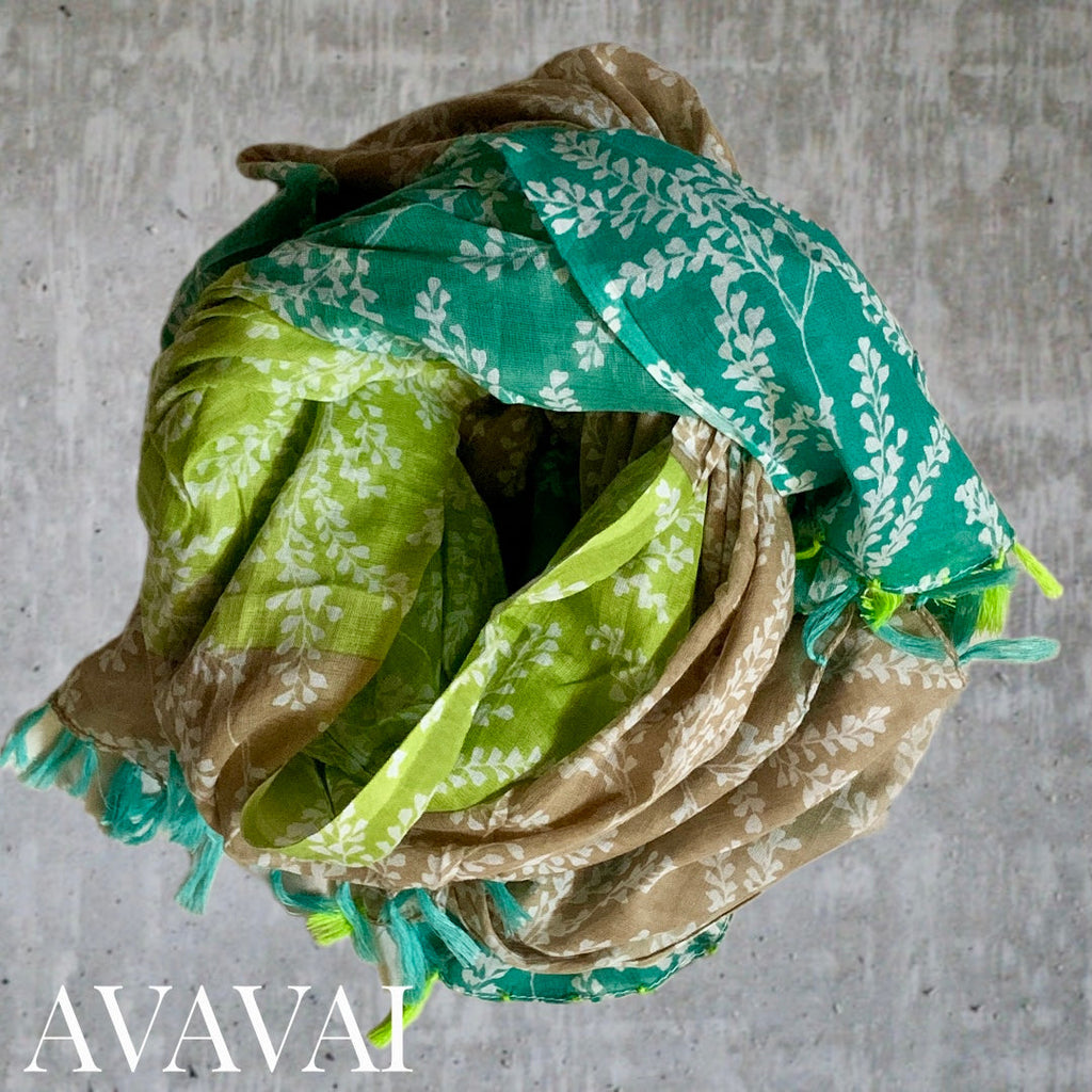 Sciarpa Green Patch — Sarong 100% Cotone