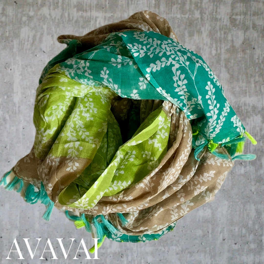 Sciarpa Green Patch — Sarong 100% Cotone