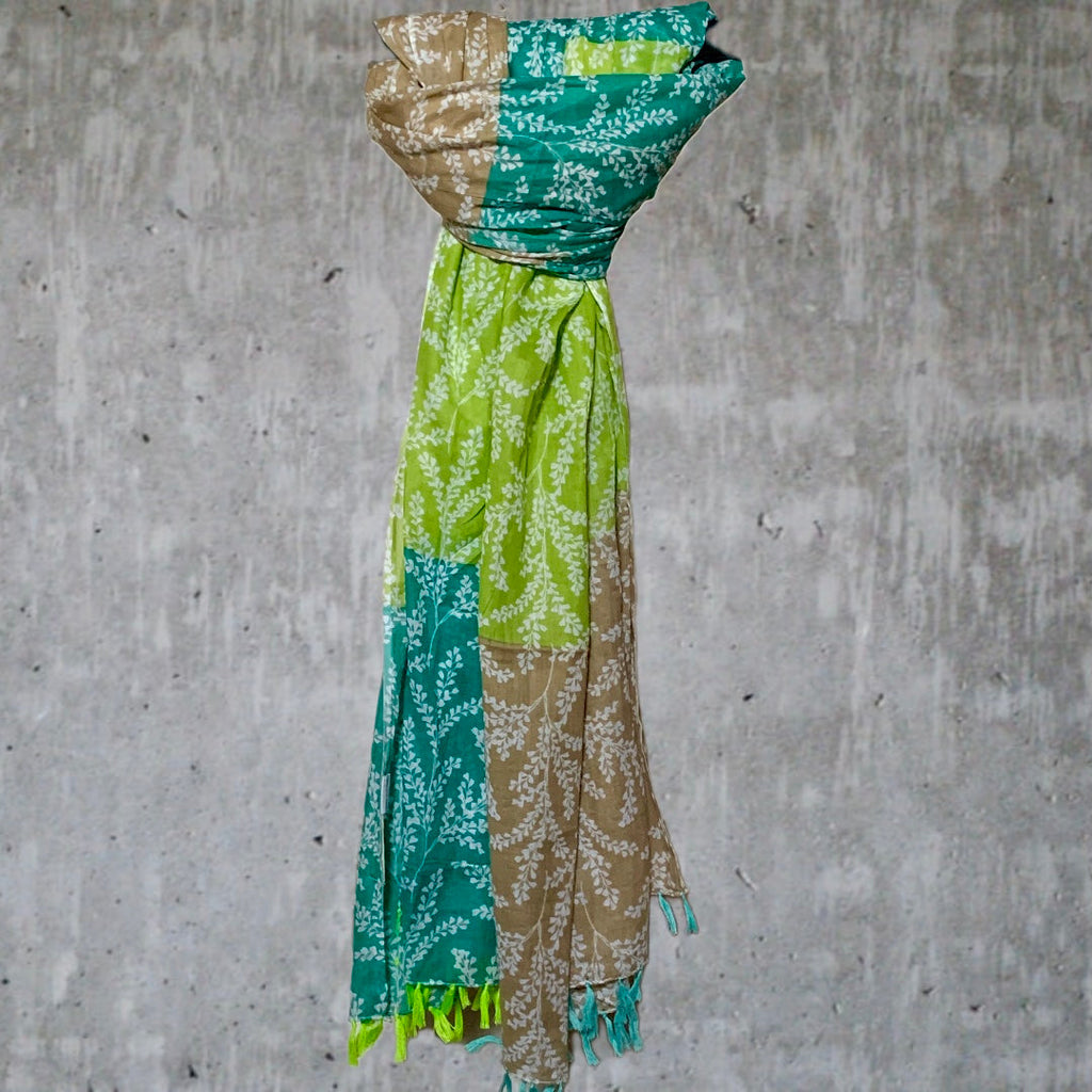 Sciarpa Green Patch — Sarong 100% Cotone