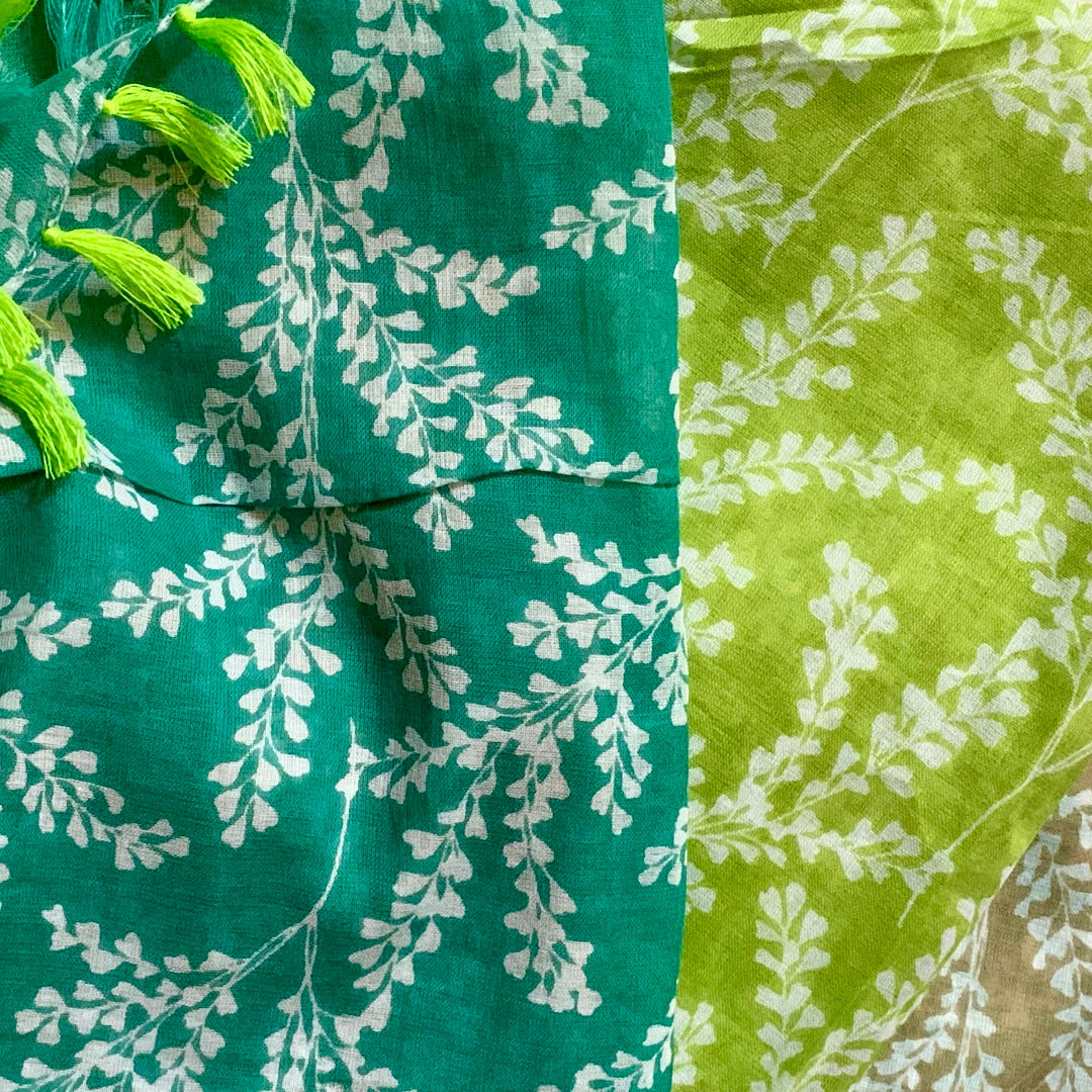 Sciarpa Green Patch — Sarong 100% Cotone