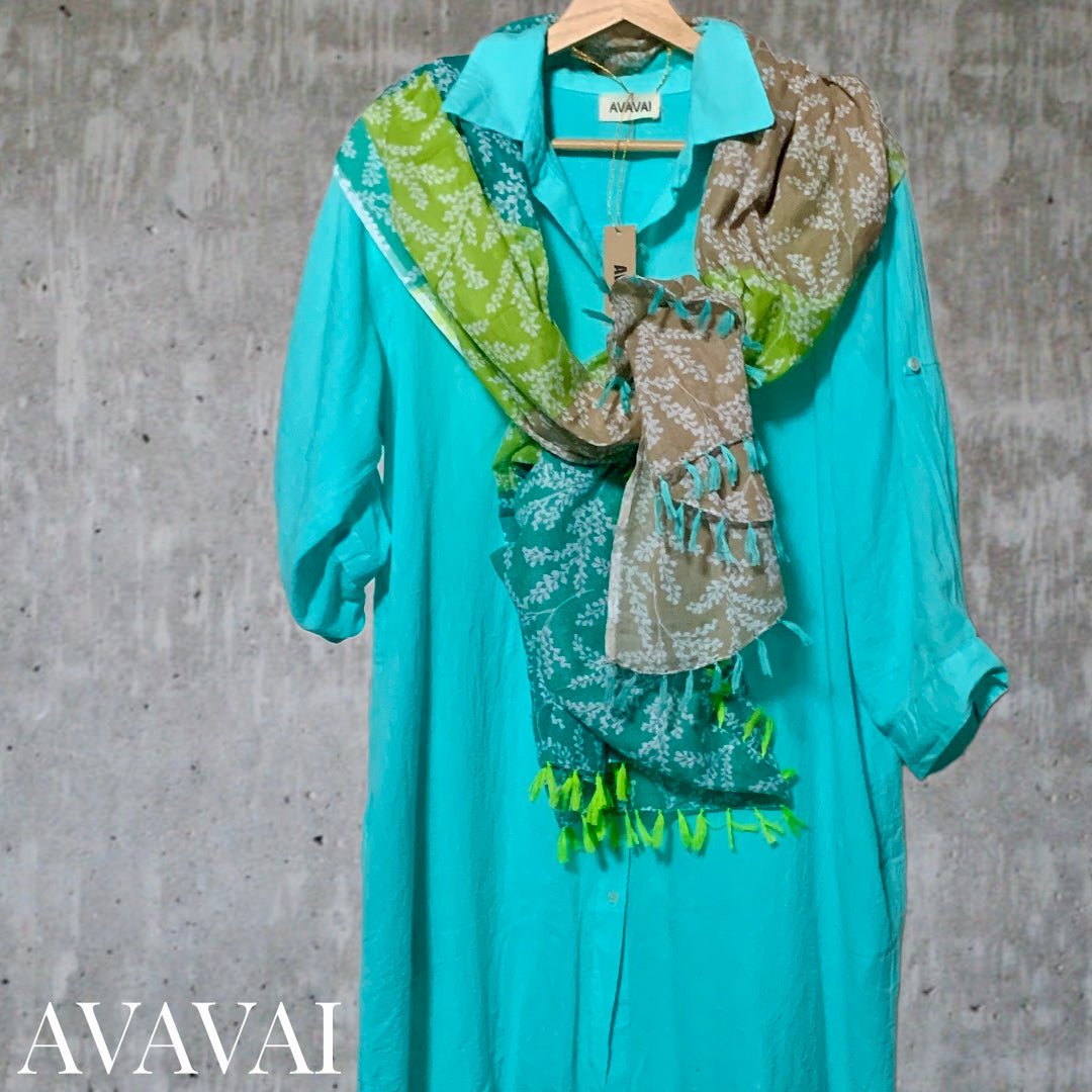 Sciarpa Green Patch — Sarong 100% Cotone