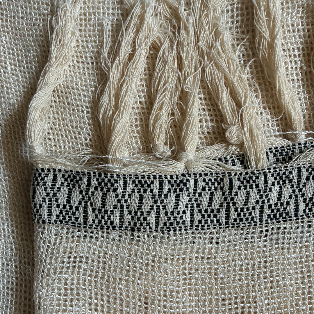 Caftano con Fascia in Cotone Grezzo Naturale 🌱 Avorio