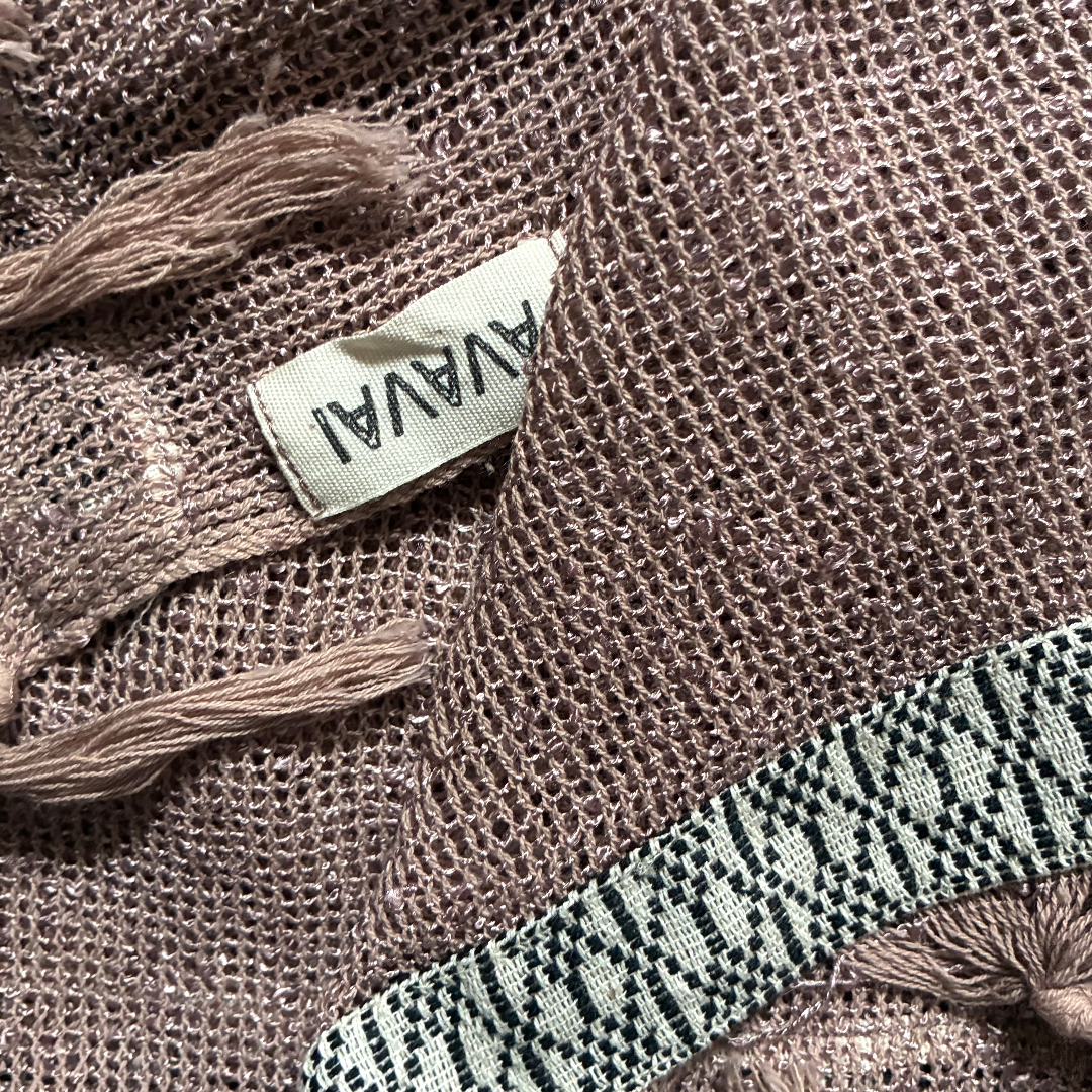 Caftano con fascia in cotone grezzo naturale 🌱 Rosa Antico