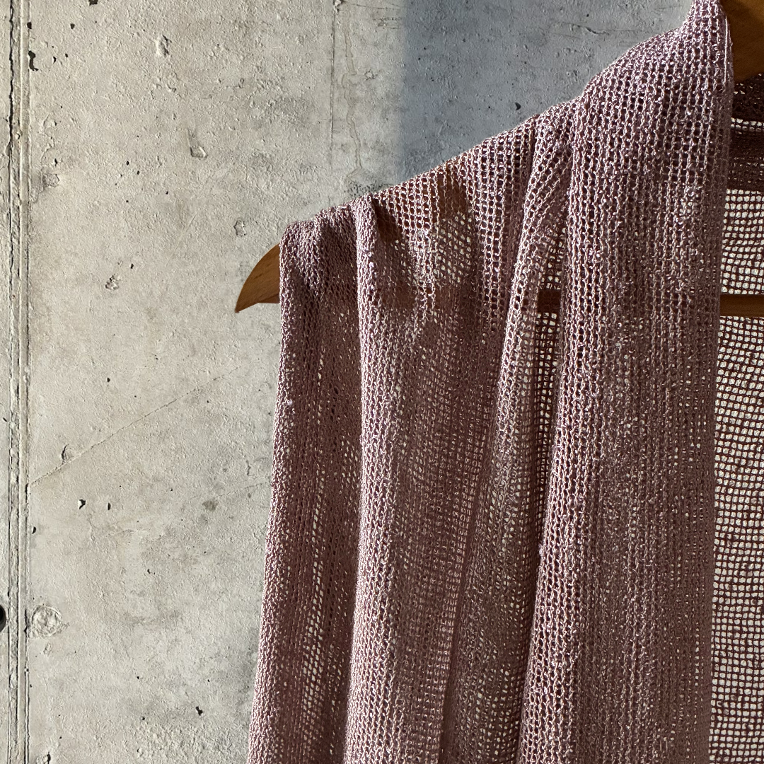 Caftano con fascia in cotone grezzo naturale 🌱 Rosa Antico