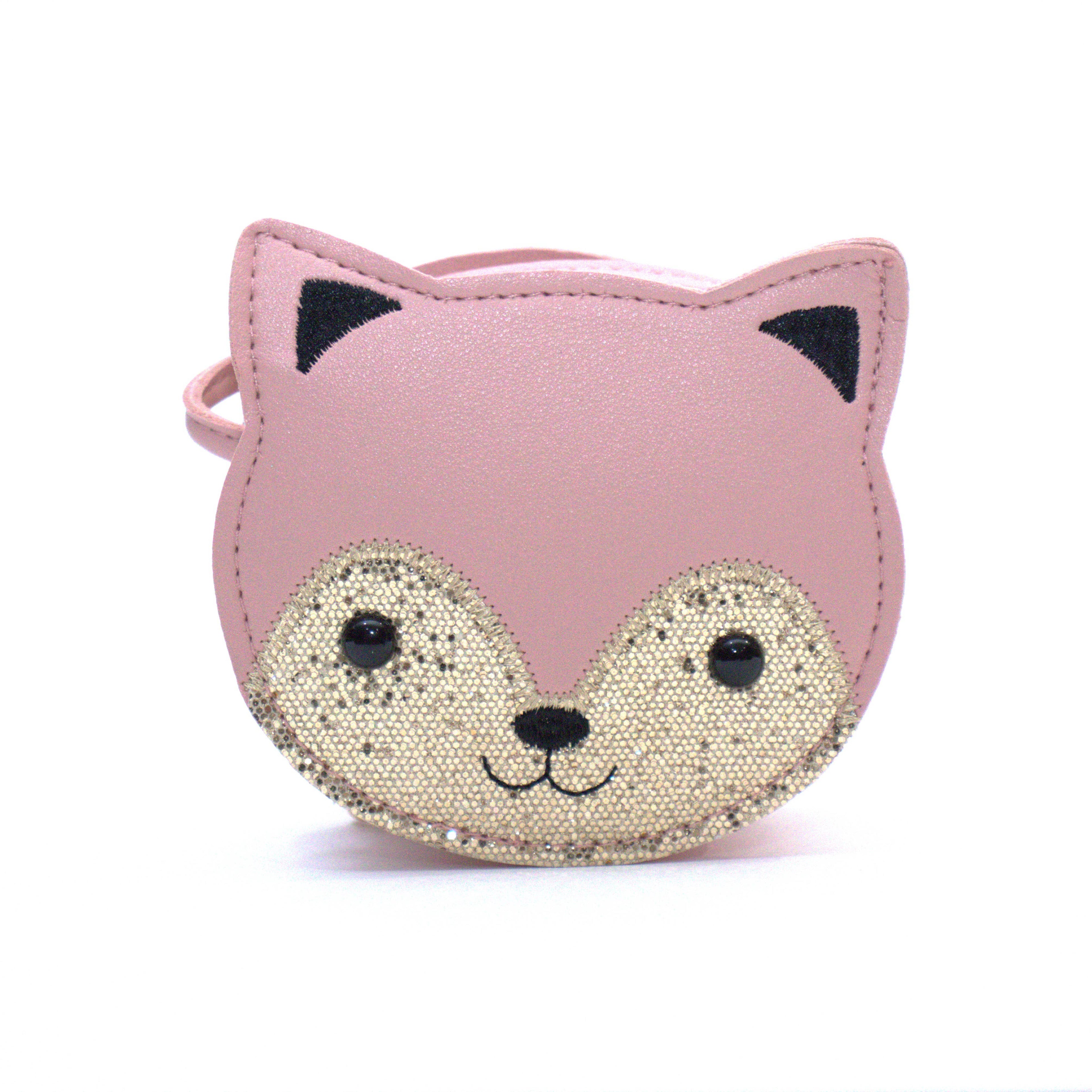 Borsa a tracolla per bambini a forma di gatto rosa Gaspard
