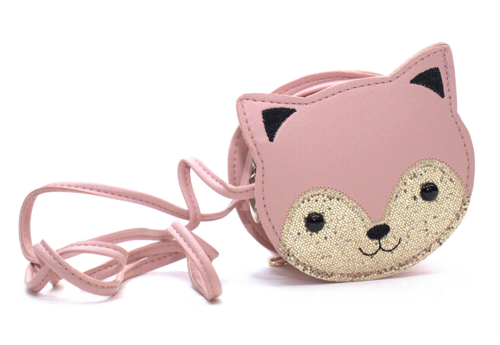 Borsa a tracolla per bambini a forma di gatto rosa Gaspard