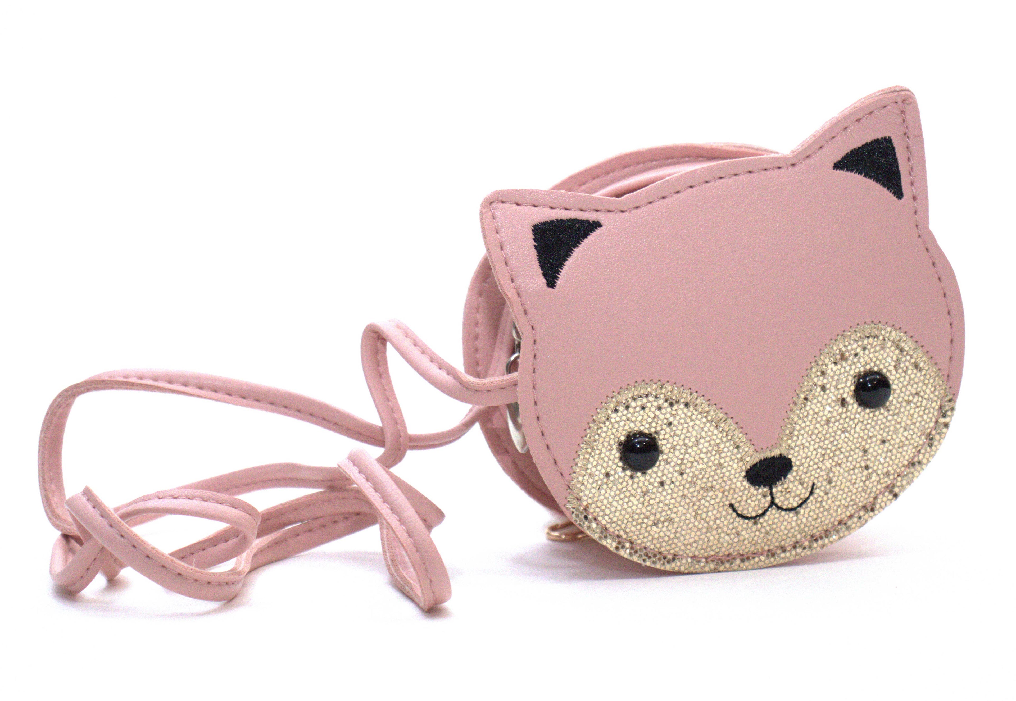 Borsa a tracolla per bambini a forma di gatto rosa Gaspard