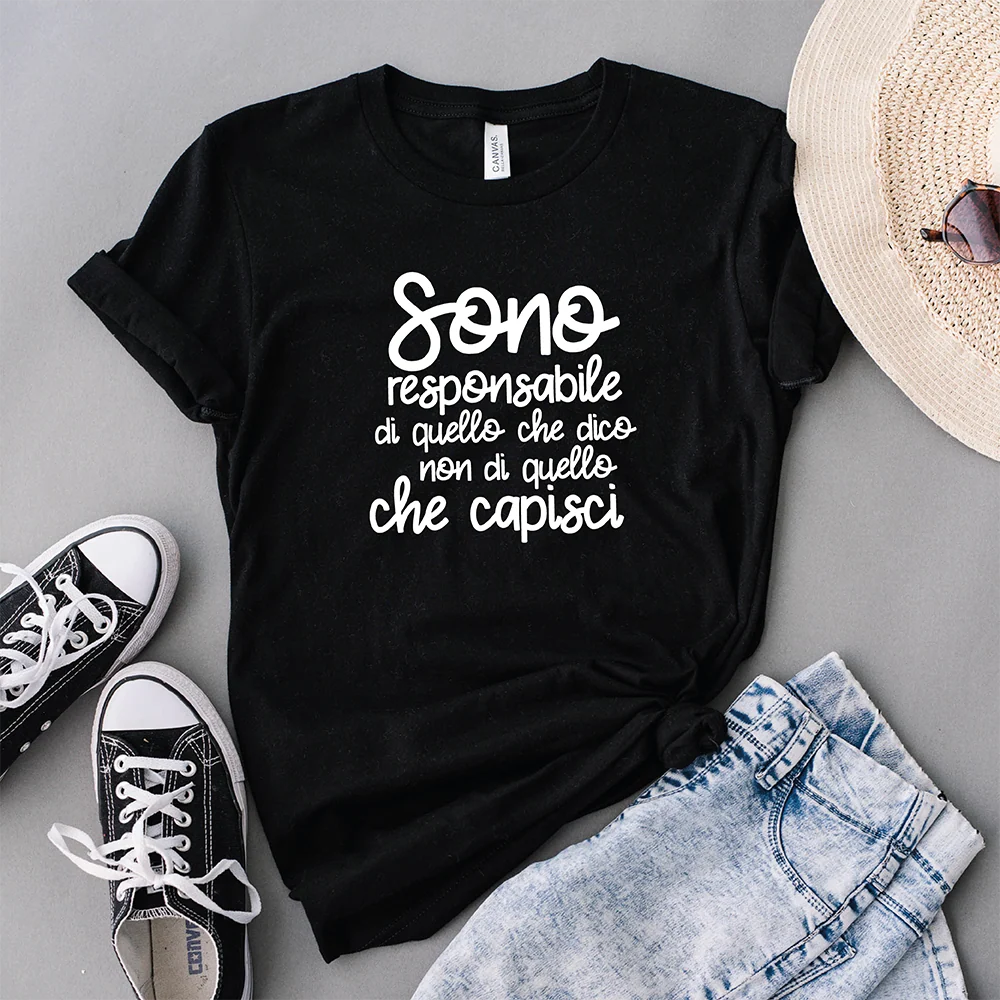 T-shirt Sono Responsabile di Quello che Dico – Maglietta ironica donna e uomo