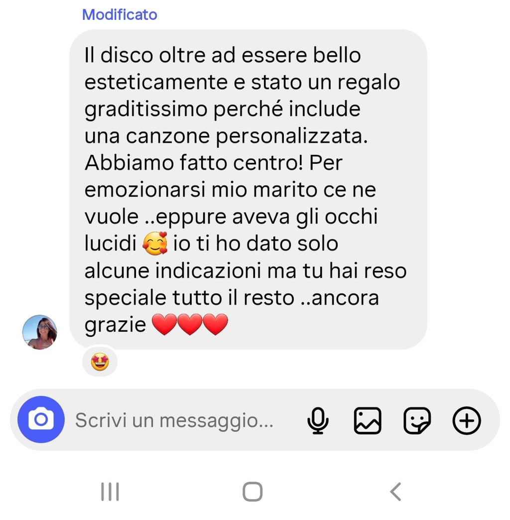 🎶 VINILE 45 GIRI CON CANZONE PERSONALIZZATA