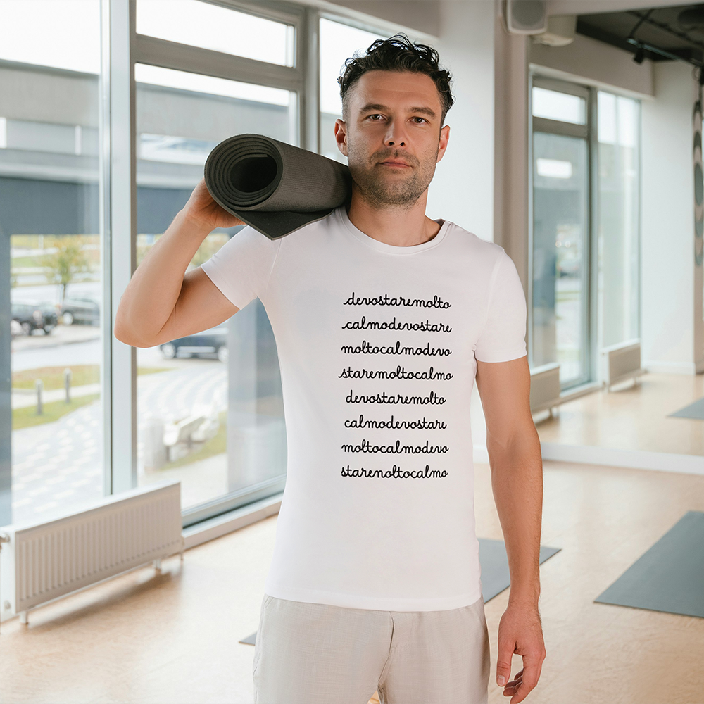 T-shirt Devo Stare Molto Calma o Calmo – Maglietta ironica donna e uomo